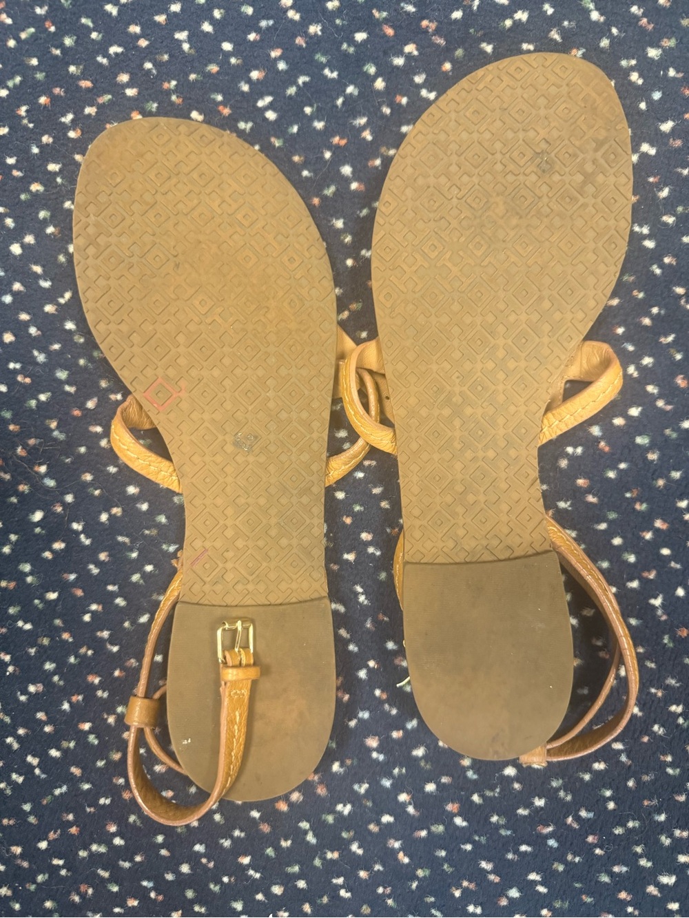 Tory Burch Chandler Flat Brown Leather Sandal Size 9 - Picture 10 of 15